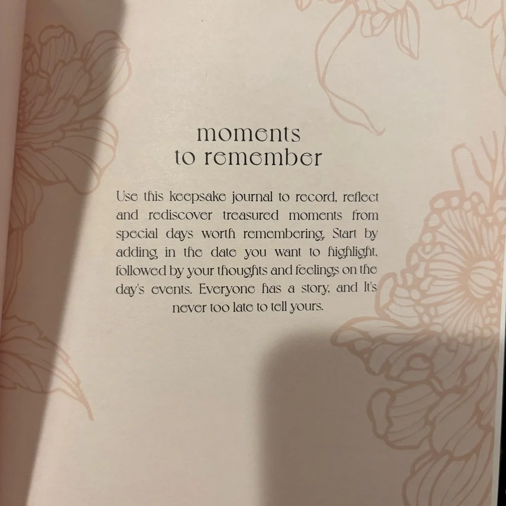 NWT Anthropologie pink “moments to remember” keepsake journal
